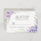 Hydrangea Lilac Floral Geometric Memorial RSVP Karte (Vorne/Hinten)