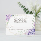 Hydrangea Lilac Floral Geometric Memorial RSVP Karte (Stehend Vorderseite)