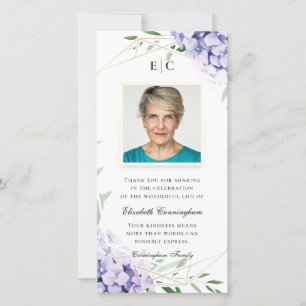 Hydrangea Lilac-Gedenkstätte Dankeskarte