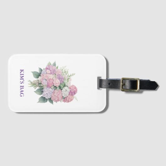 Hydrangea Luggage Tag, personalized Gepäckanhänger (Vorderseite (Horizontal))