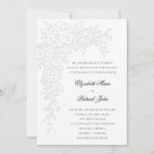Hydrangea Luminous White Formal Classic Wedding Einladung (Vorderseite)