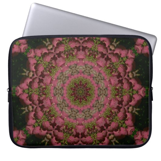 Hydrangea Mandala Mauve Laptopschutzhülle (Vorderseite)