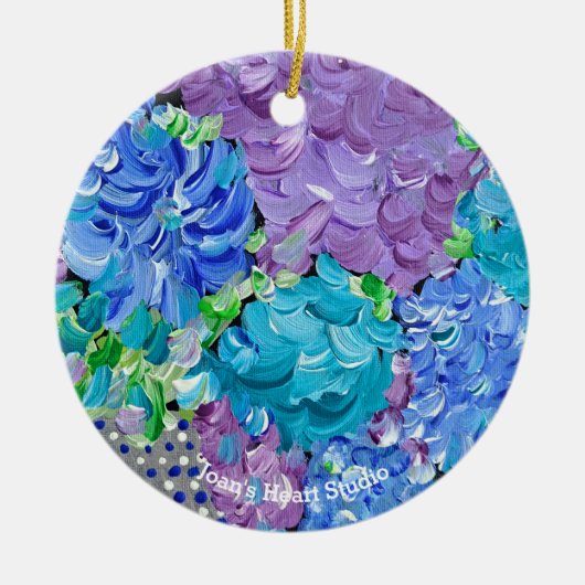 Hydrangea-Mania-Schmuckstück Keramik Ornament (Vorne)