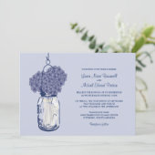 Hydrangea & Mason Jar Hochzeitseinladungen Einladung (Stehend Vorderseite)
