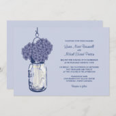 Hydrangea & Mason Jar Hochzeitseinladungen Einladung (Vorne/Hinten)