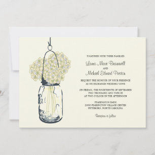 Hydrangea & Mason Jar Hochzeitseinladungen Einladung