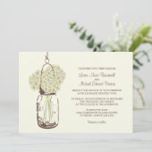 Hydrangea & Mason Jar Hochzeitseinladungen Einladung (Stehend Vorderseite)