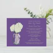 Hydrangea & Mason Jar Hochzeitseinladungen Einladung (Stehend Vorderseite)