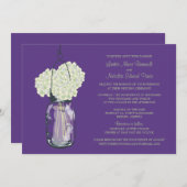 Hydrangea & Mason Jar Hochzeitseinladungen Einladung (Vorne/Hinten)