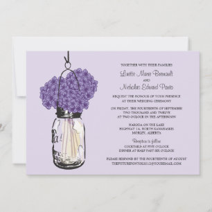 Hydrangea & Mason Jar Hochzeitseinladungen Einladung