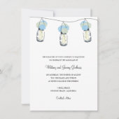 Hydrangea & Mason Jar Hochzeitsempfang Einladung (Vorderseite)