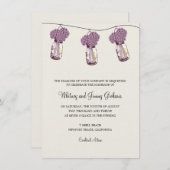 Hydrangea & Mason Jar Hochzeitsempfang Einladung (Vorne/Hinten)