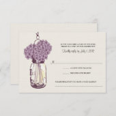 Hydrangea & Mason Jar Wedding RSVP (Vorne/Hinten)