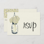 Hydrangea & Mason Jar Wedding RSVP (Vorne/Hinten)