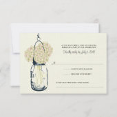 Hydrangea & Mason Jar Wedding RSVP (Vorderseite)