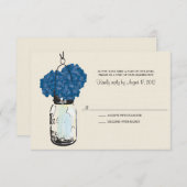 Hydrangea & Mason Jar Wedding RSVP (Vorne/Hinten)