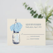 Hydrangea & Mason Jar Wedding RSVP (Stehend Vorderseite)