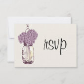 Hydrangea & Mason Jar Wedding RSVP (Vorderseite)