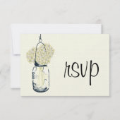 Hydrangea & Mason Jar Wedding RSVP (Vorderseite)