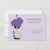 Hydrangea & Mason Jar Wedding RSVP Karte (Vorderseite)
