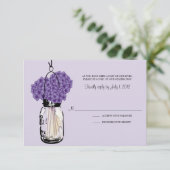 Hydrangea & Mason Jar Wedding RSVP Karte (Stehend Vorderseite)