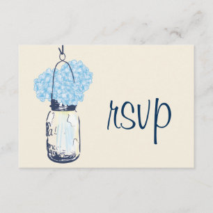 Hydrangea & Mason Jar Wedding RSVP Karte