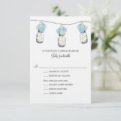 Hydrangea & Mason Jar Wedding RSVP Karte (Stehend Vorderseite)