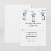 Hydrangea & Mason Jar Wedding RSVP Karte (Vorne/Hinten)