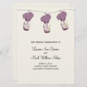 Hydrangea & Mason Jar Zeremony Programm (Vorne/Hinten)