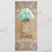 Hydrangea Masson Glas rustikale Hochzeitsprogramme Programm (Vorderseite)