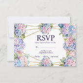 Hydrangea Menü Choice UAWG Response Card RSVP Karte (Vorderseite)