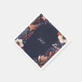 Hydrangea Metallic Pure Navy Blue Brautparty Serviette (Ecke)