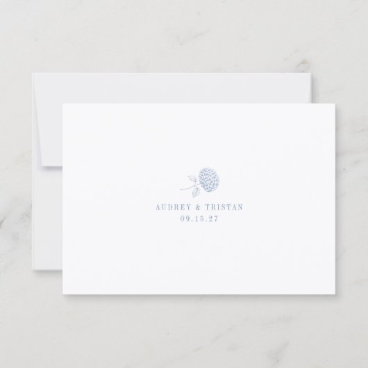 HYDRANGEA Minimalist Wedding QR Code RSVP Card (Rückseite)