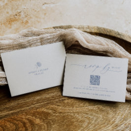 HYDRANGEA Minimalist Wedding QR Code RSVP Card