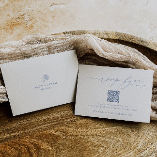 HYDRANGEA Minimalist Wedding QR Code RSVP Card