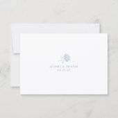 HYDRANGEA Minimalist Wedding QR Code RSVP Card Karte (Rückseite)