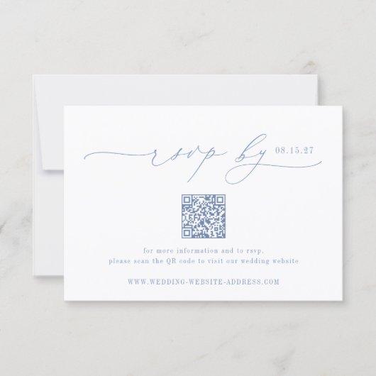 HYDRANGEA Minimalist Wedding QR Code RSVP Card Karte (Vorderseite)