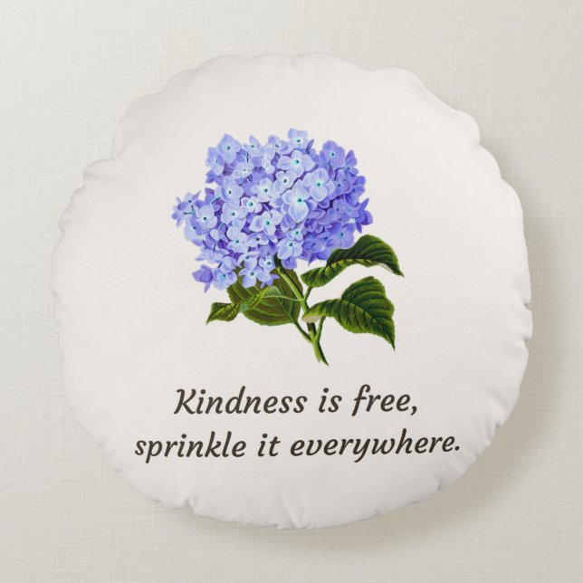 Hydrangea mit Kissenrundkissen Rundes Kissen (Vorderseite)