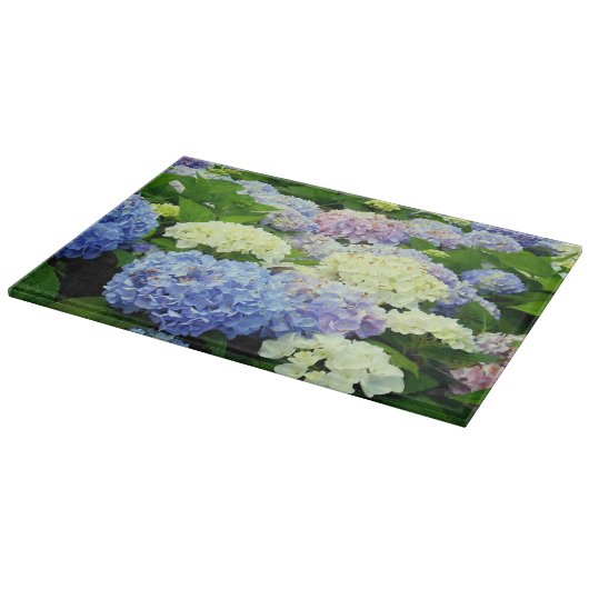 Hydrangea Mix-11x8 GLASSCHNITTSTELLE Schneidebrett (Ecke)