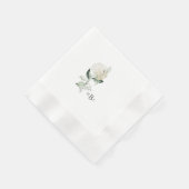 Hydrangea Monogram Wedding Cocktail Serviette (Ecke)