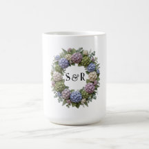 Hydrangea-Monogramm-Hochzeit
