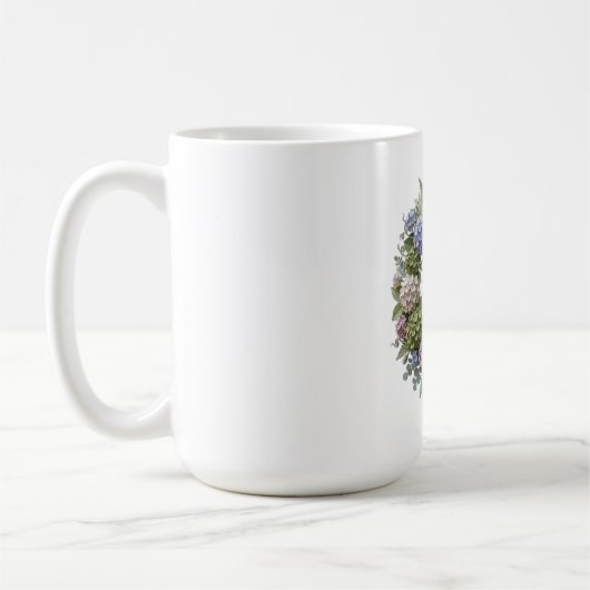 Hydrangea-Monogramm-Hochzeit Kaffeetasse (Links)