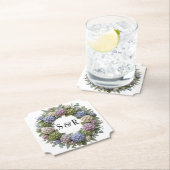 Hydrangea-Monogramm-Kranz-Hochzeit Untersetzer (Vor Ort)