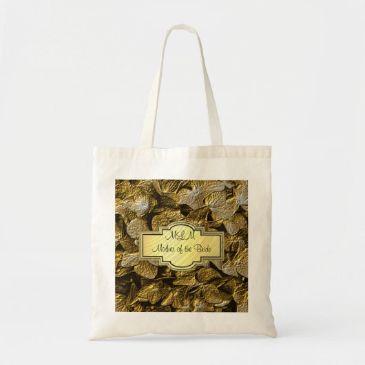 hydrangea-Monogramm-Mutter des Gold3d der Tragetasche (Vorne)