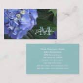 Hydrangea: Monogramm-Visitenkarten Visitenkarte (Vorne/Hinten)