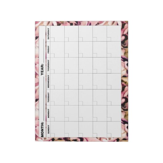 Hydrangea Muster Blank Calendar Notizblock (Rotiert)