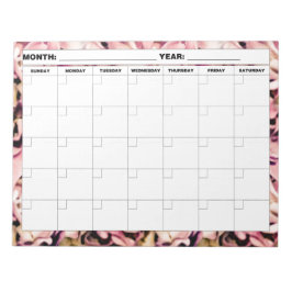 Hydrangea Muster Blank Calendar Notizblock