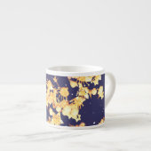 Hydrangea-Nacht und Gold Espressotasse (Vorderseite Rechts)
