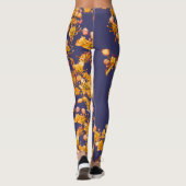 Hydrangea Orang und Navy Blue Leggings (Rückseite)