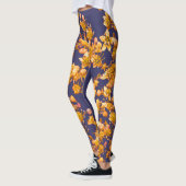 Hydrangea Orang und Navy Blue Leggings (Links)